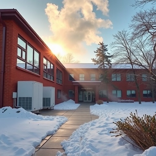 超低温空气源热泵革新校园冬季供暖体验(图2)