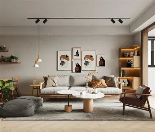 北欧极简空间案例 | 水晶珠帘打造纯净通透家居美学(图3)